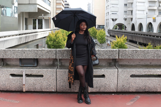 MANTEAU “ADOMA” NOIR ET MARRON